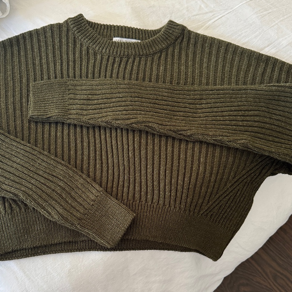 Urban Outfitters Olive Ribbed Sweater